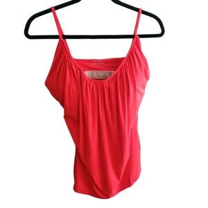 OGL Eco SkinKiss Red Scoop Neck Gathered Spaghetti Brami Tank Top XL BuiltinBra